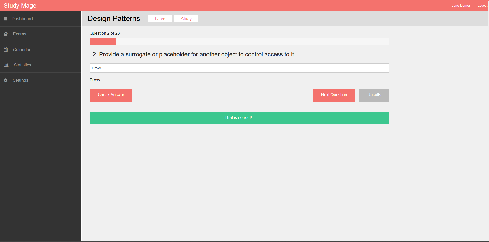 study mage app, question and answer quiz